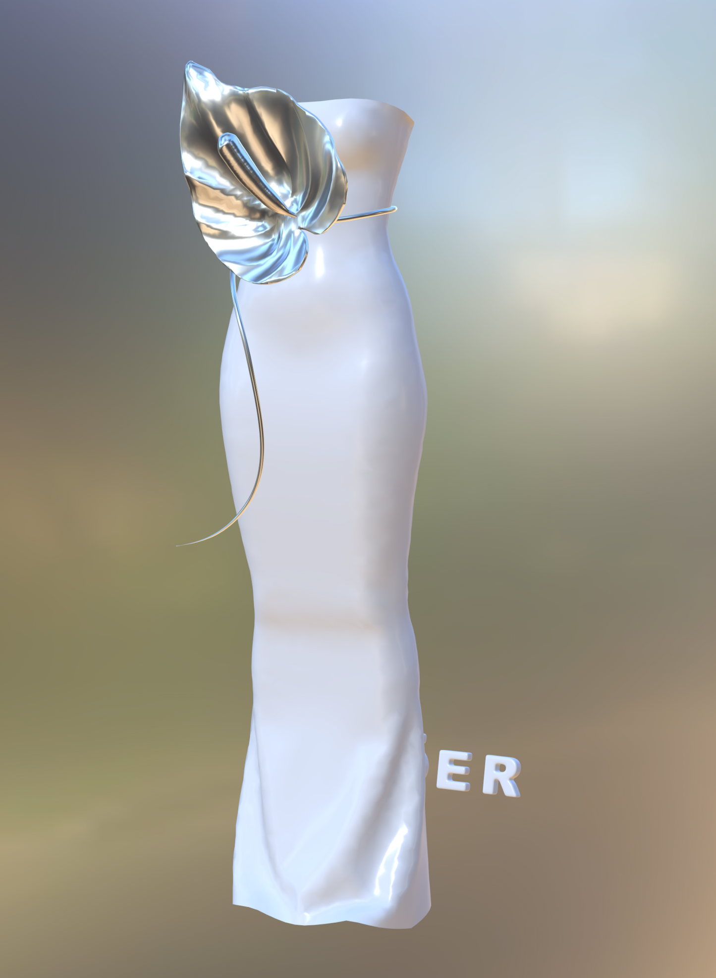 XÖER 3D digital dress , peace lily