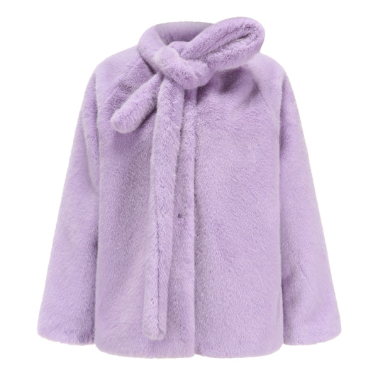 Faux fur coat cloak 005