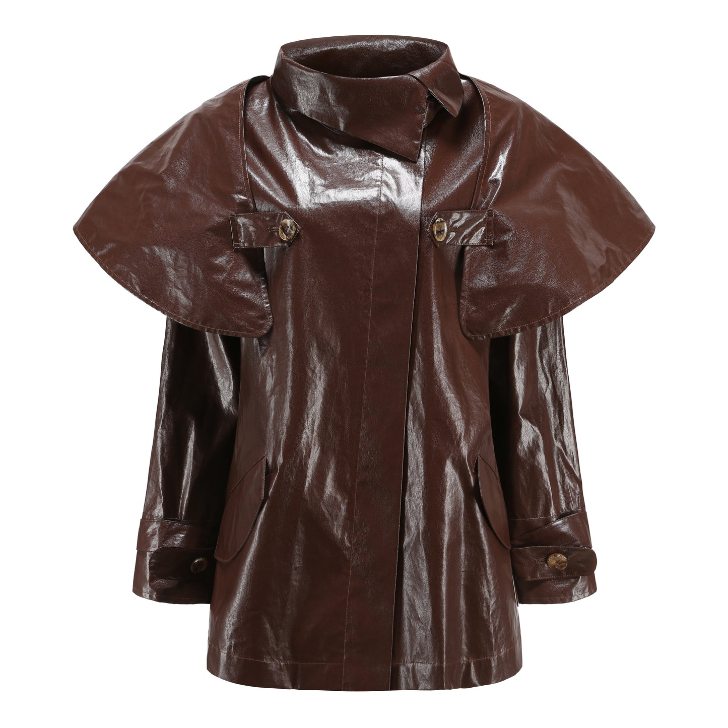 Faux leather coat